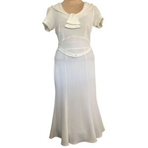 Stop Staring by Alicia Estrada Women's White Short Sleeve Dress XL Made in USA